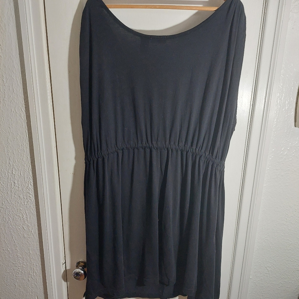 Swim 365 Plus Size 2x Black Swim Cover Up Dress Oversized Drawstring Adjustable
